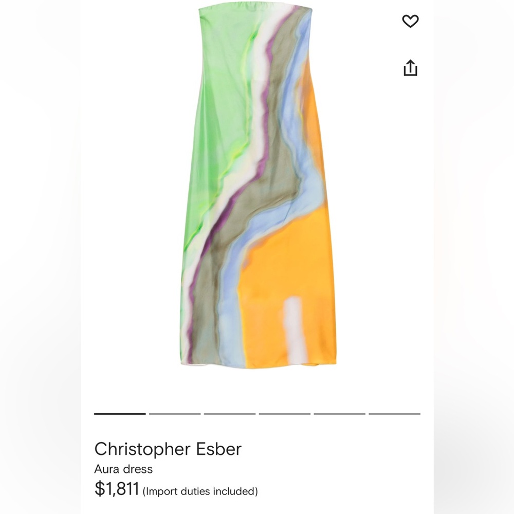 Christopher Esber Multicolor Marble-Print Strapless Maxi Dress